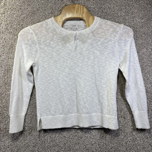 J.CREW Sweaters - NWT J Crew Sweater Womens Small White Lightweight Open Knit Sheer Pullover